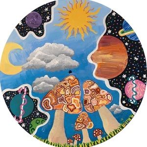 Trippy Painted Mushroom Space Vinyl